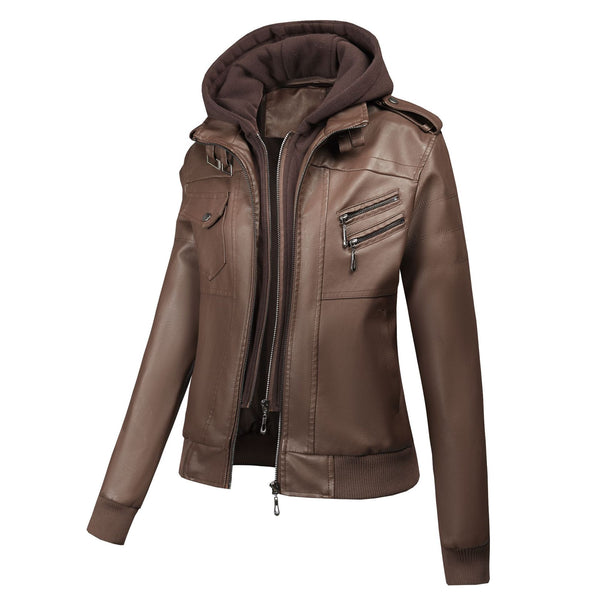Large Size Women's Artificial Leather Women's Motorcycle Jacket UK Style
