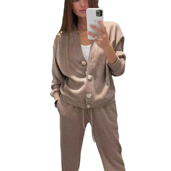 Casual Sports Suit Cardigan Top Women's Clothing