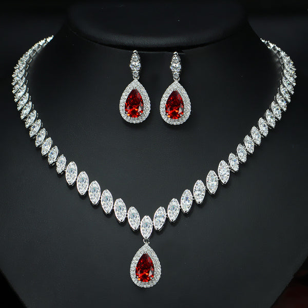 Korean Foreign Trade In Europe And America uk Two Piece AAA Zircon Jewelry Set