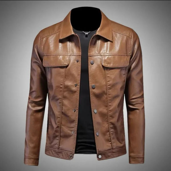 Male Premium Leather Utility Jacket
