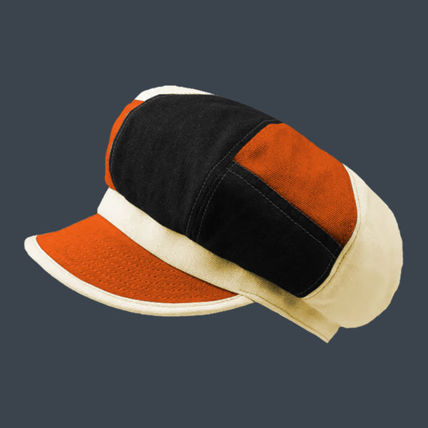 British Retro Patchwork Washed Denim Octagonal Hat