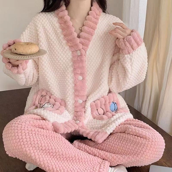 Women's Flannel Winter Thickening Velvet Pajamas
